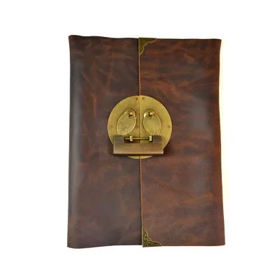 Light brown 400 карманов винтажный кожаный Пенни коллекция альбом для хранения монет замок Защита держатель банкнот высокого класса подарки - Цвет: Light brown