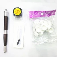 1pcs eyebrow microblading pen 1 bag ink cup 100pcs 10 pcs 18u microblading needles tattoo kit free shipping