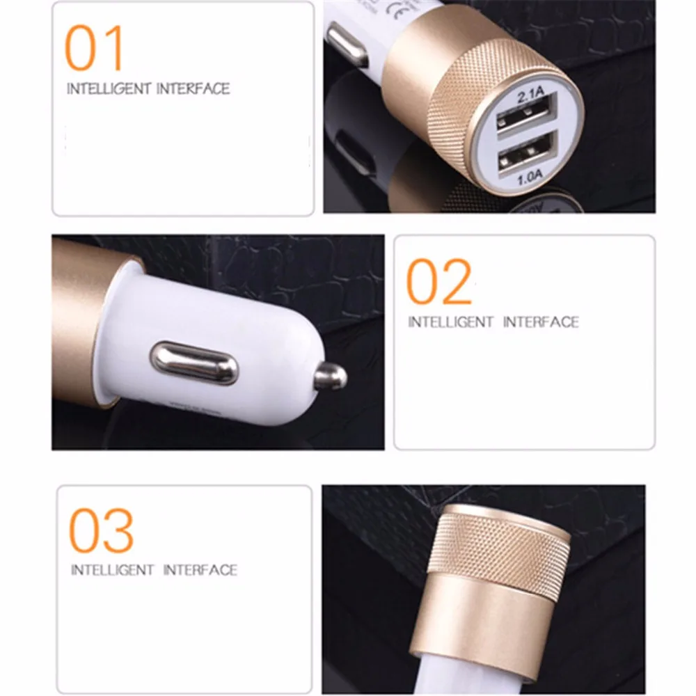 Автомобильное зарядное устройство 3 0/2 0 Алюминиевый двойной USB универсальный для