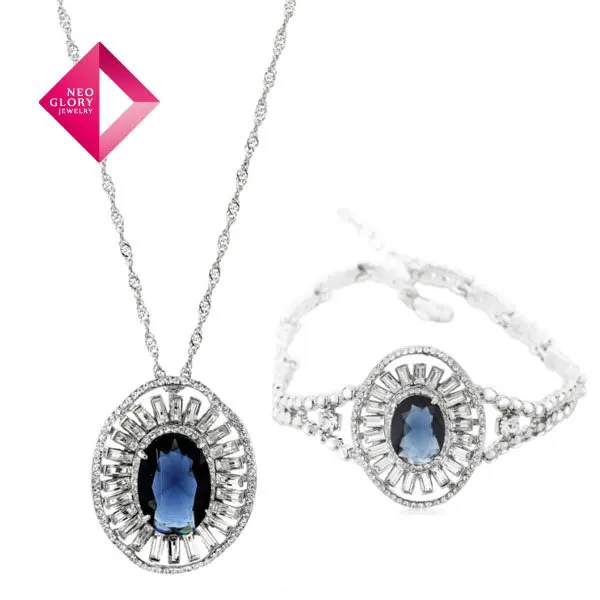 Neoglory Циркон Rhinestone Цепочки и ожерелья Серьги комплект ювелирных изделий оптовая