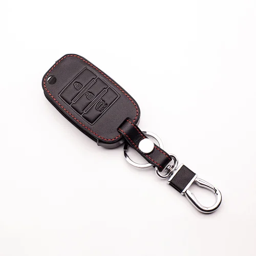 Black Дизайн, кожаный чехол для ключей, чехол для клавиатуры Kia Rio QL Sportage Ceed Cerato Sorento K2 K3 K4 K5, брелок для ключей, чехол - Название цвета: Black