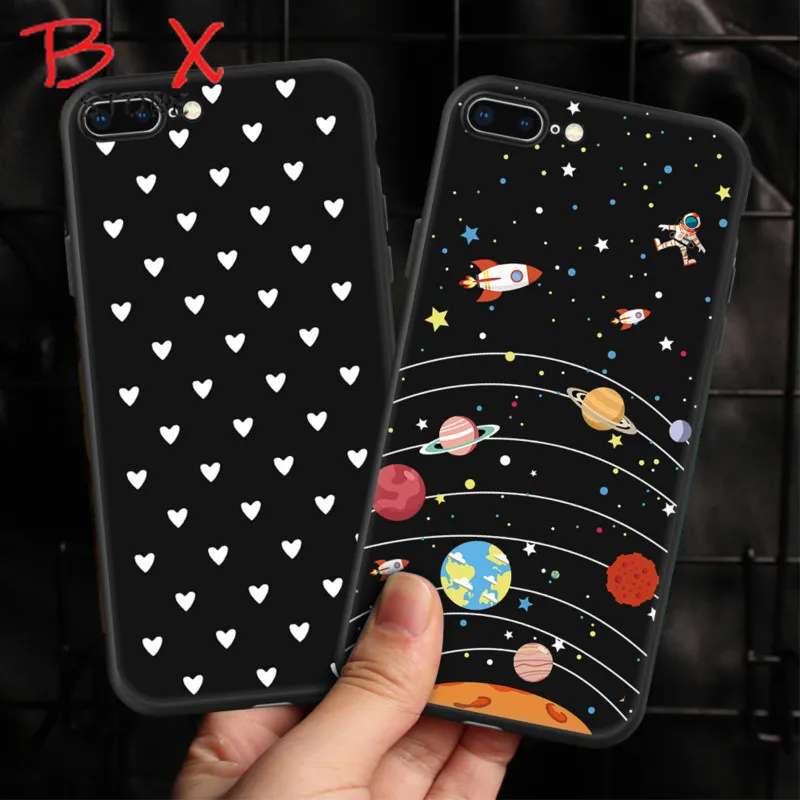 FashionFashion пространство чехол для iPhone X 8 7 6 S Plus планета Луна Звезда Паук силиконовый