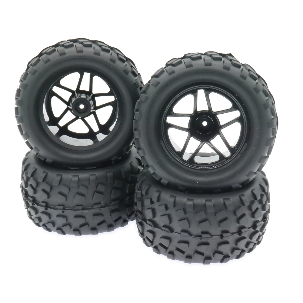4PCS/Set 7Spoke 10Spoke 14Spoke Wheel Rim Tyre/tire Set for 1:10 Big Foot Monster Truck 125mm ToysModel Car Remote Control 94108 | Игрушки и