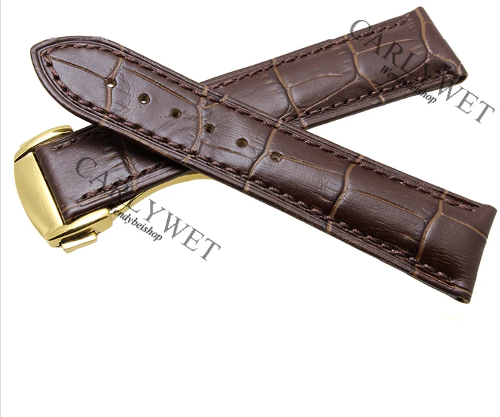 CARLYWET 18mm Genuine Calf Cowhide Leather Crocodile Grain Vintage Wrist Watch Band Strap with Silver Clasp
