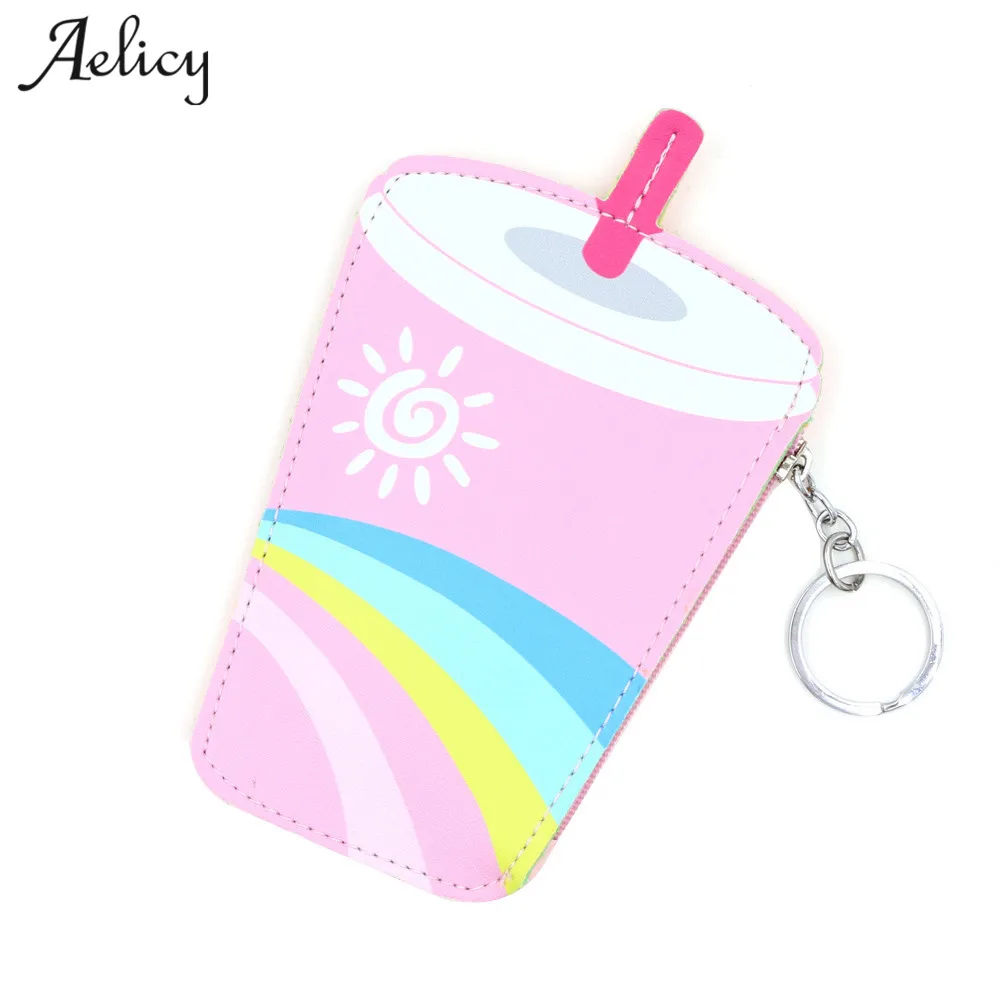 Женские кошельки и сумочки Aelicy с мультяшным рисунком милый кожаный чехол для