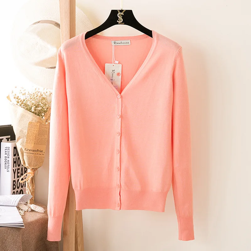 2017 Spring 10+ colors women's sweater V-neck knitted ladies' TOPS knit Cardigan large size knitting knitwear |