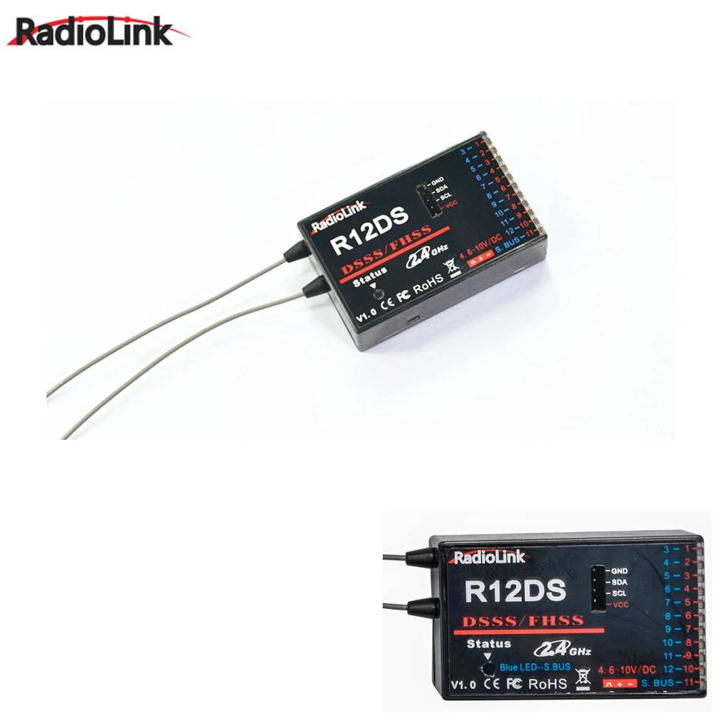 12 канальный приемник RadioLink R12DS 12CH 2 4 ГГц для передатчика летательной техники