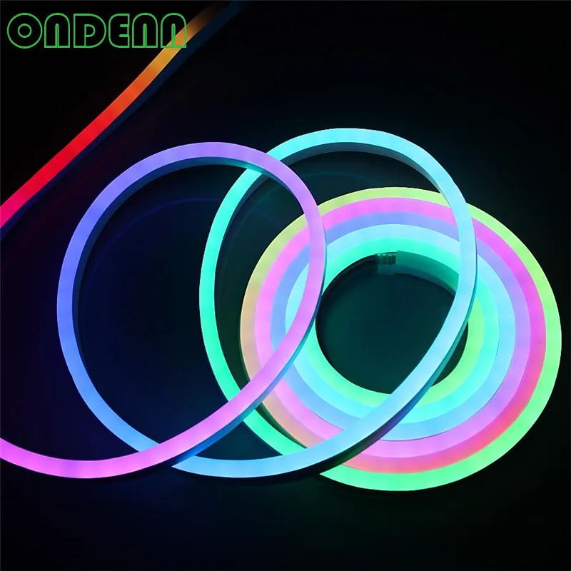 IP68 20 м/лот водонепроницаемый WS2811 RGB светодиодный гибкий неоновый свет с разъемом