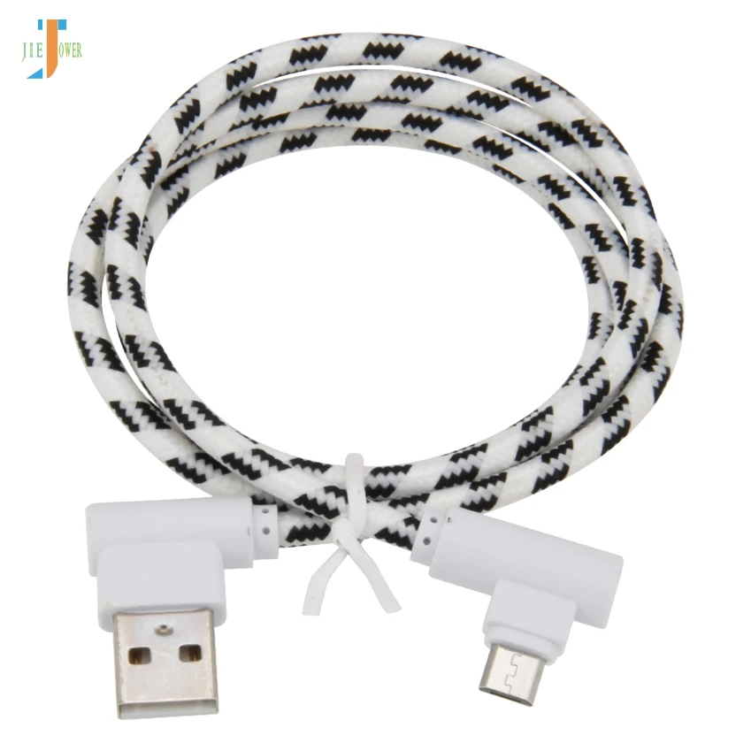 90 градусов решетки плетеный зарядный кабель Micro USB быстрой зарядки type C для Iphone X