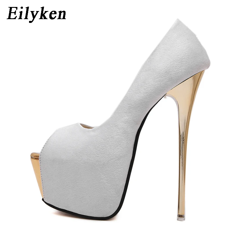 Eilyken/женские туфли-лодочки; женские пикантные туфли-лодочки с открытым носком на высоком каблуке; туфли на платформе; цвет белый, черный, розовый; Свадебные вечерние туфли; размеры 34-45