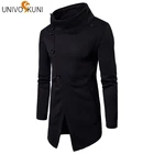 UNIVOS KUNI новое модное мужское платье приталенное с длинным рукавом хлопковое пальто с воротником-стойкой однотонная куртка на пуговицах повседневные мужские пальто Q521