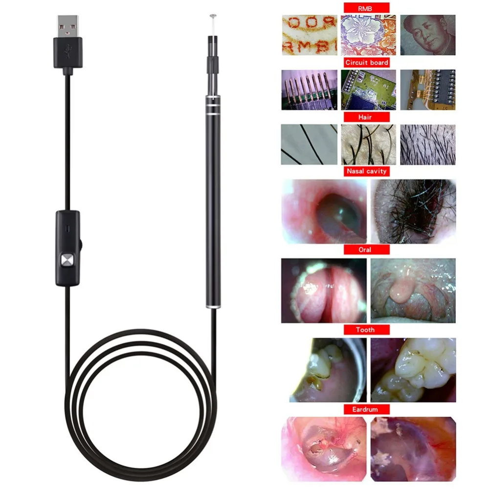 2In1 Mini Ear Cleaning Endoscope LensCable Pen Visual Tool Camera Otoscope Health Care | Электроника