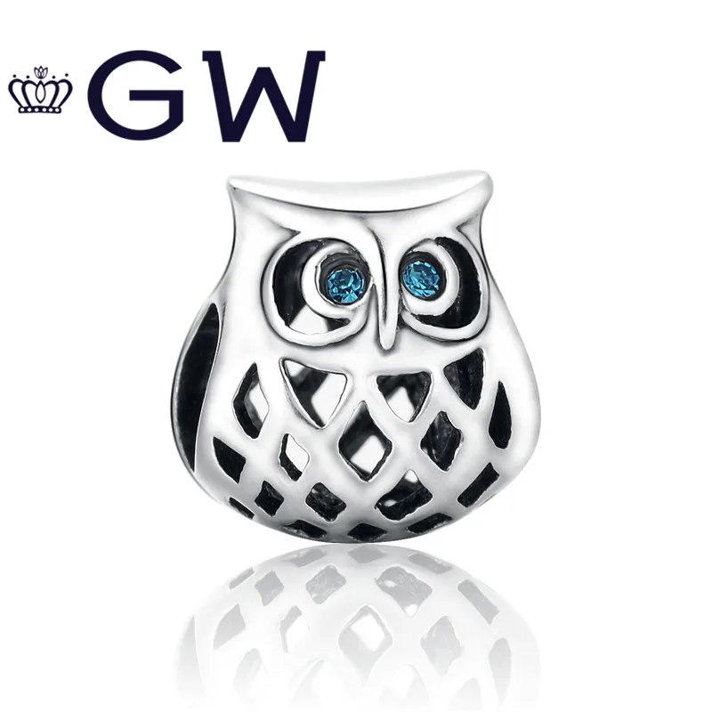 

Лидер продаж, новый бренд GW из стерлингового серебра 925 пробы, очаровательные ажурные бусины с совой, подходят к оригинальному браслету GW, юв...