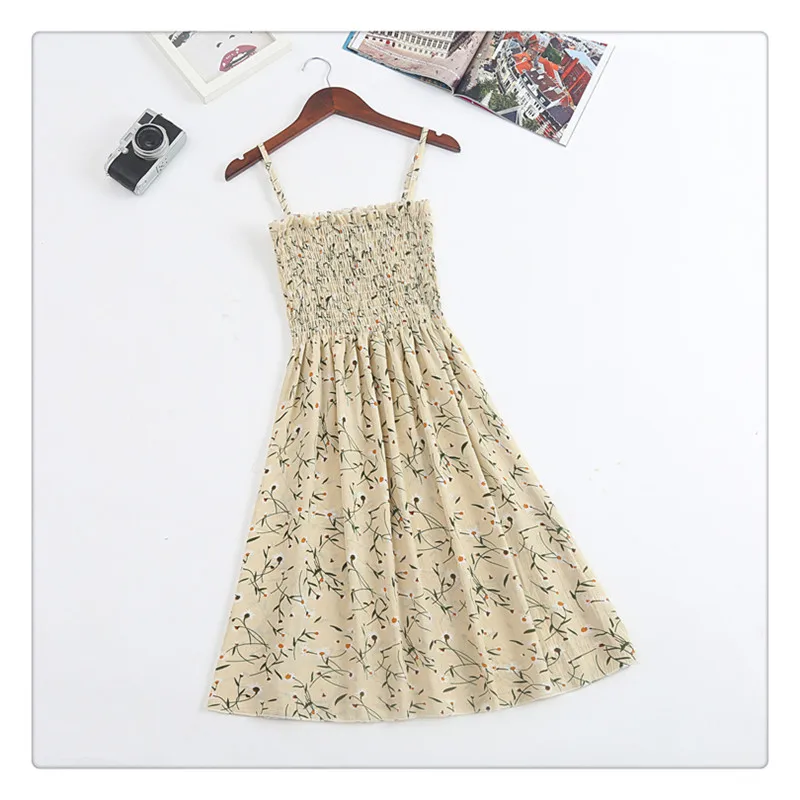 Летние Для женщин 2019 Boho без рукавов пляжное платье Сексуальная спинки Спагетти