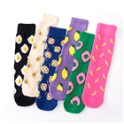 Легкая хлопковая Яркая Цветная омлет авокадо носки Lemon кольцевой типа 