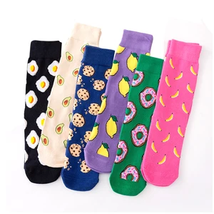 Легкая хлопковая Яркая Цветная омлет авокадо носки Lemon кольцевой типа 