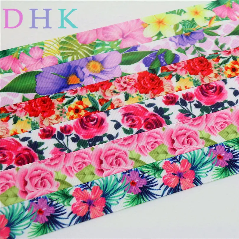 Корсажная лента DHK 7/8 'Ƌ ярдов с принтом розы аксессуары для волос головной
