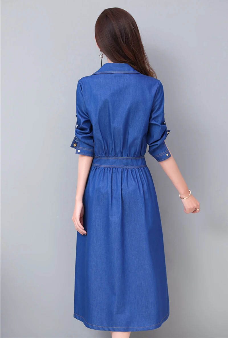 Женские джинсовые платья Летняя Новинка 2017 г. Ковбойское платье с длинными