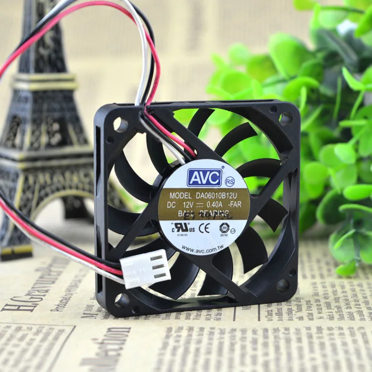 Бесплатная доставка оптовая продажа Оригинальный AVC DA06010B12U DC 12V 0.40A 6 см 6010 3 провод