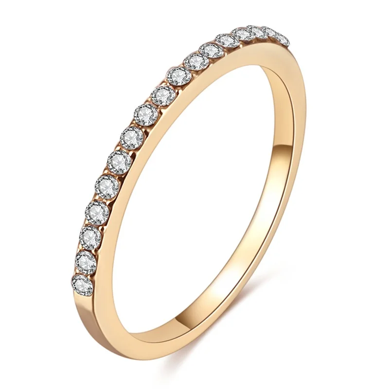 Gold Различные стильные свадебные кольца с кристаллами, модные кольца, элегантные темпераментные ювелирные изделия для женщин и девушек, белое серебряное обручальное кольцо - Цвет основного камня: Gold