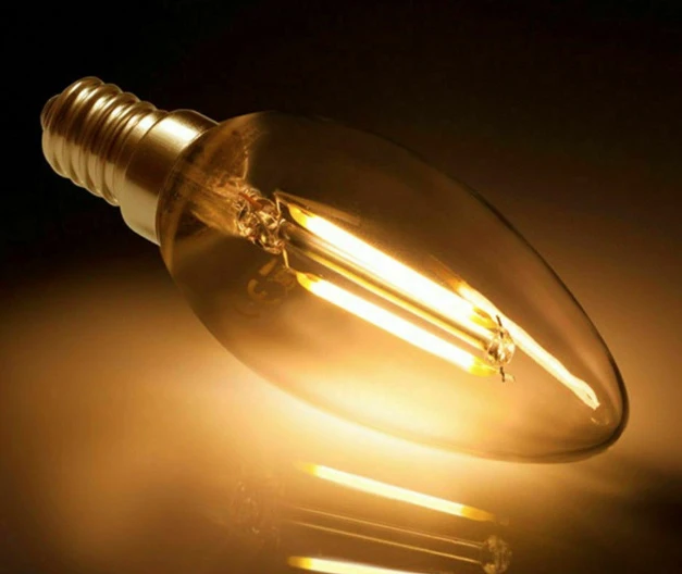 2x E14 LED лампа Эдисона свеча накаливания теплый белый бытовые продукты