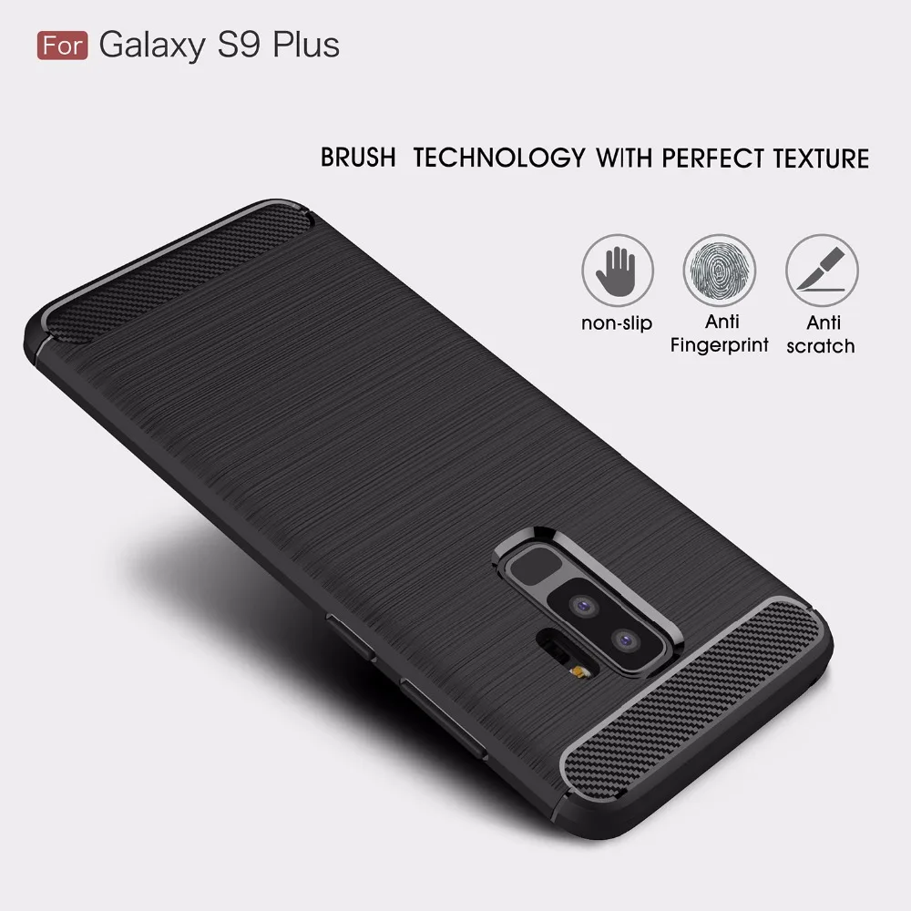 KEYSION Телефон Случае Для Samsung Galaxy S8 Экологических Углеродного Волокна мягкий ТПУ