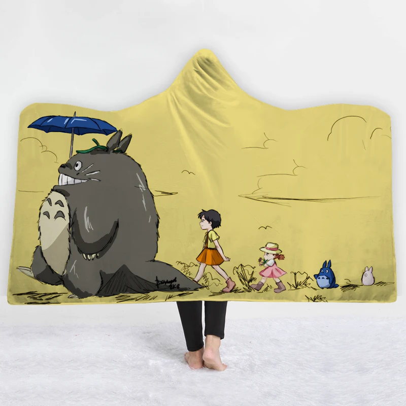 

New Arrival 3D Hooded Blankets Home Adults Portable Cartoon Blankets 3D Printed Hooded Blankets Winter Wearable Blanket