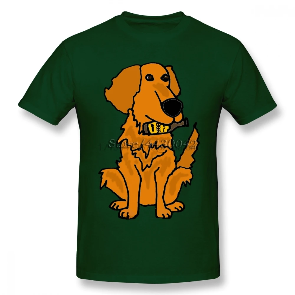 Крутая забавная Золотая ретривер собака футболка для мужчин плюс размер хлопок