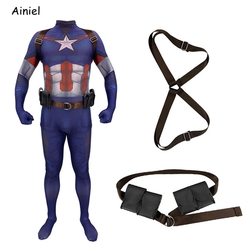 Новейшие костюмы для косплея Endgame Captain America лайкра спандекс Zentai боди костюм