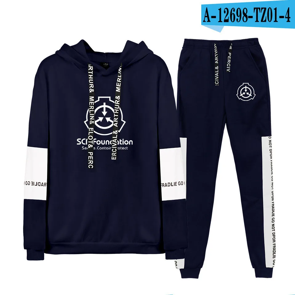 Лаванда Frdun Scp Foundation осень/зима Billie Eilish горячая Распродажа толстовки с капюшоном/спортивные штаны Мужской комплект из двух предметов костюм с капюшоном - Цвет: Лаванда
