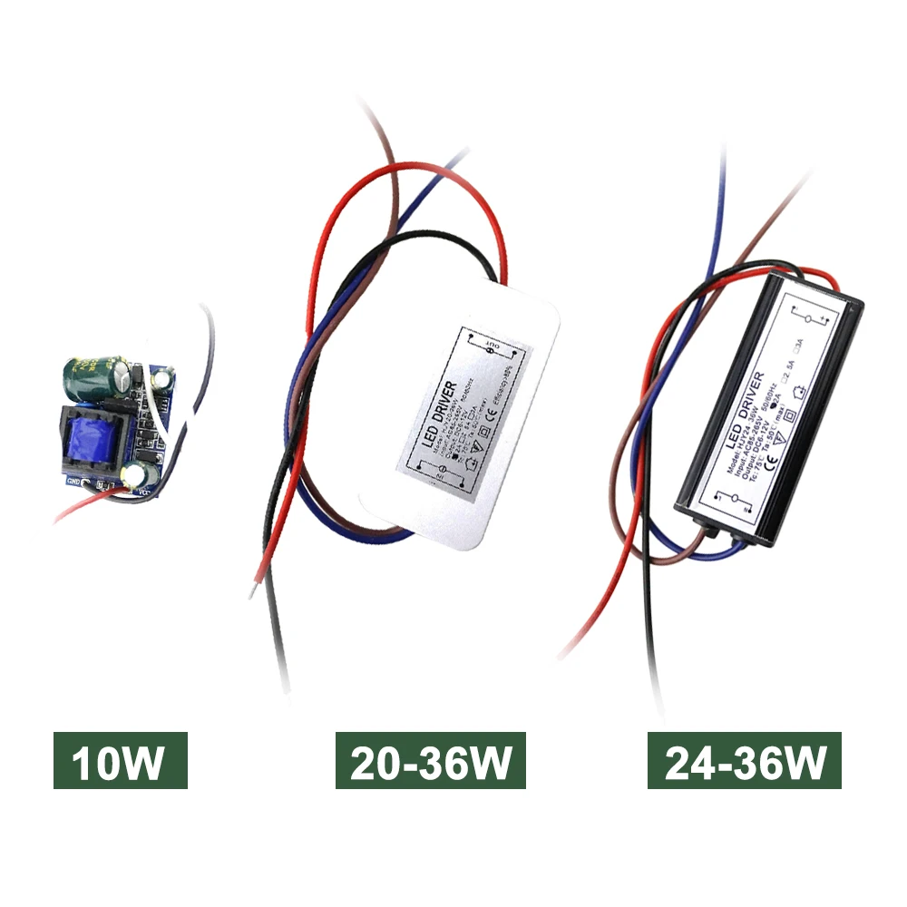 Светодиодный драйвер 12В AC к DC трансформатор 10W 20 36 Вт 24 Питание адаптер для