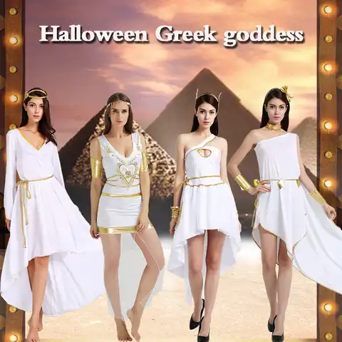 Женский костюм для косплея Fhalloween, белая греческая повязка на голову для греческой принцессы, наряд воина египетского Египта