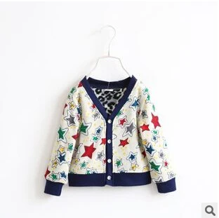 (5pieces/lot )Printed Pentagram Bunk children unisex cardigan new 2014 autumn/ winter boys girls jacket kids jackets | Детская одежда и