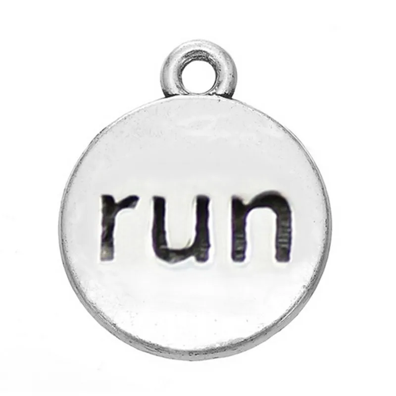 Очаровательное двустороннее ожерелье из цинкового сплава для бега в тренажерном