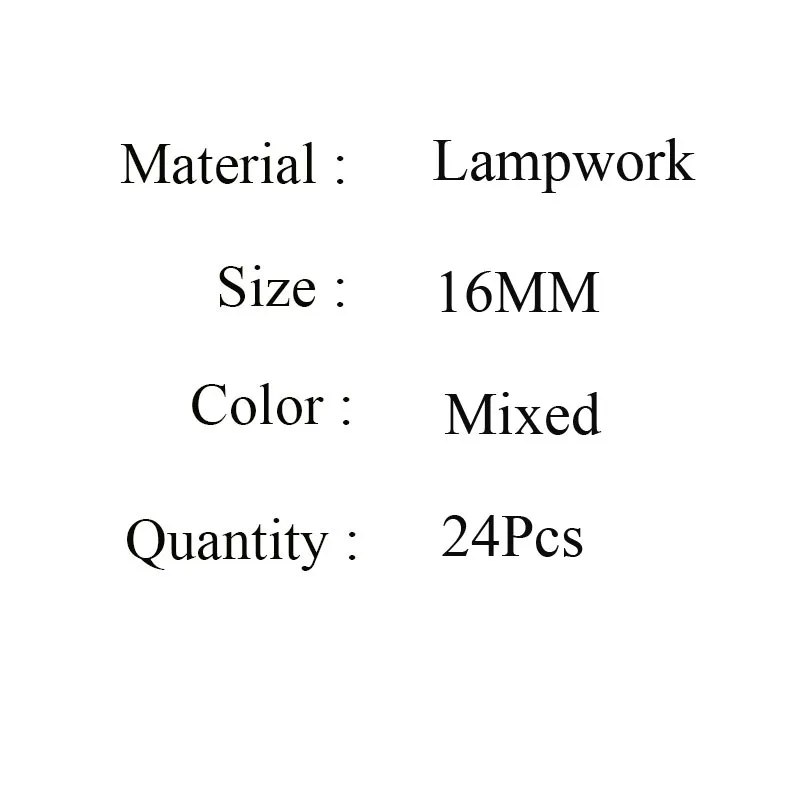 2017 16 мм 24 шт./лот разноцветные бусины-Сэндвичи бусины лэмпворк для изготовления