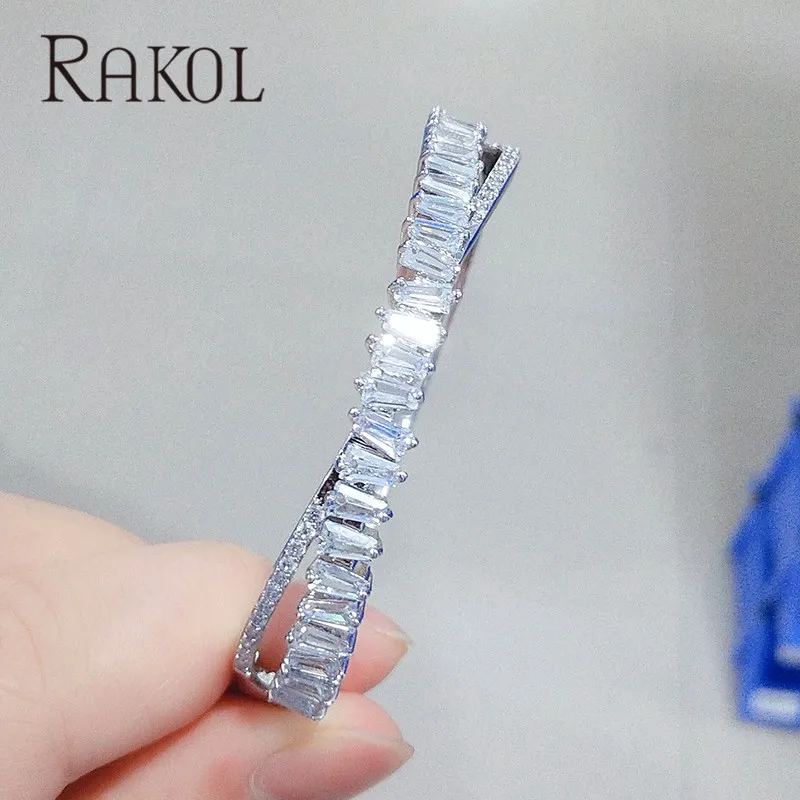 RAKOL Дубай Роскошный AAA кубический циркониевый свадебный браслет для женщин