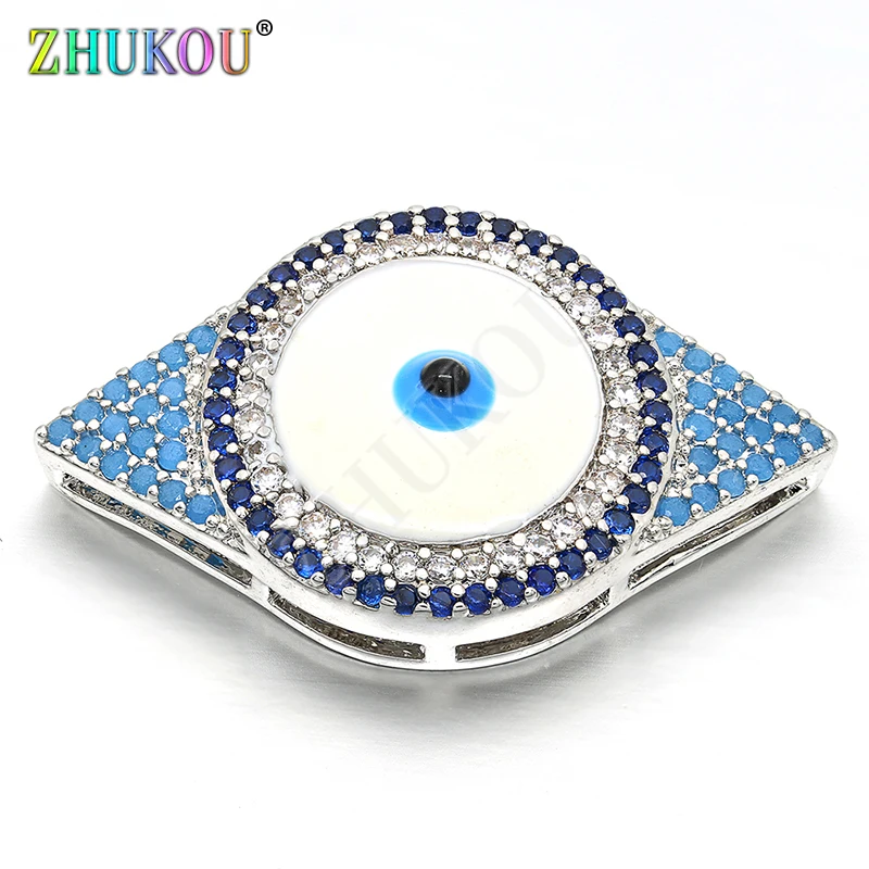 Латунный кубический цирконий Стразы 16*27 мм подвески с изображением сглаза