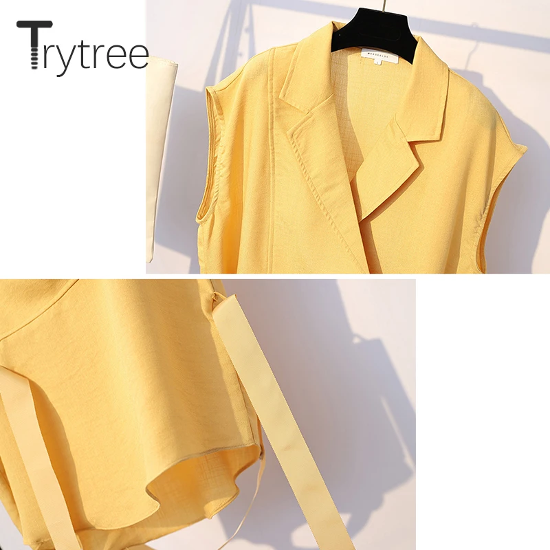 Trytree летний женский комплект из двух предметов Повседневный Топ с отложным