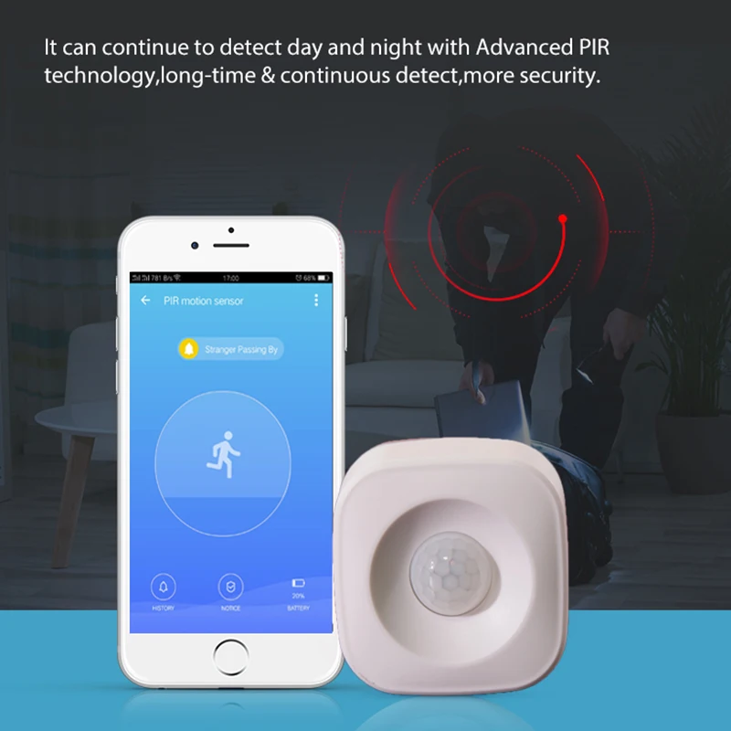 Tuya Smart Life PIR Wifi умный датчик движения Детектор домашней безопасности совместим с Alexa Google Home Mini