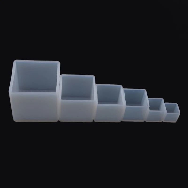 Квадратный белый Diy Эпоксидной Пластик квадратный Кубик прессформы Молде Silicona