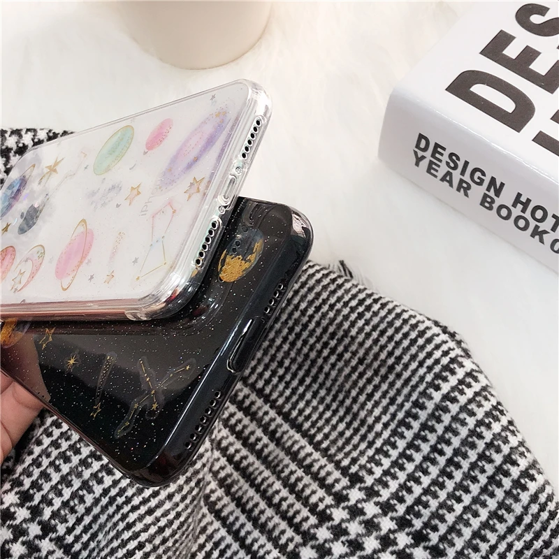 WOTP модные блестящие чехлы с космическими планетами для телефонов iphone 11 11Pro Max X XS 7
