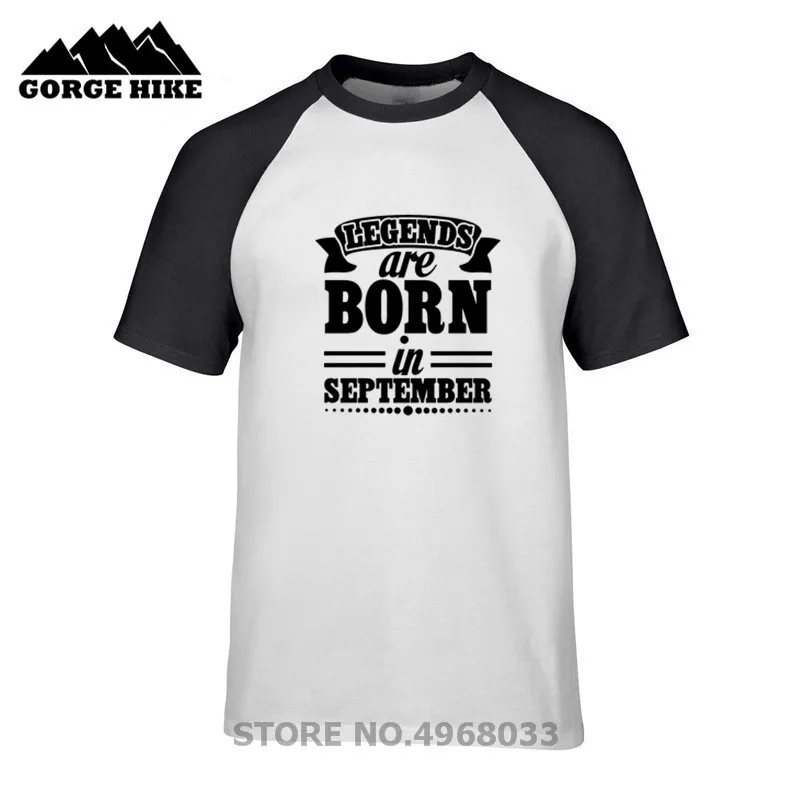 Мужская футболка с принтом Legends are born in September модная короткими рукавами забавный