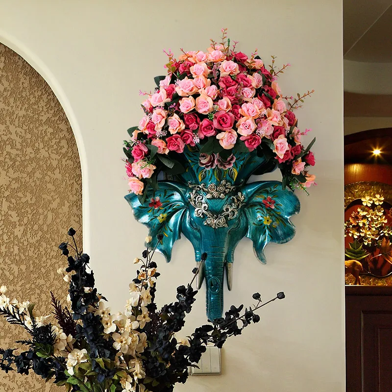 Настенный декор в европейском стиле ретро с подвеской виде головы слона|decorative