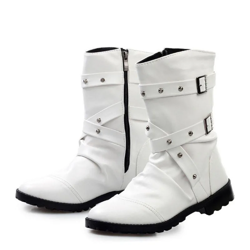 Chilazuban Fashion Men Short Boots British Style Autumn Winter Motorcycle Side Zipper Trend Buckle Size 39-44 | Обувь
