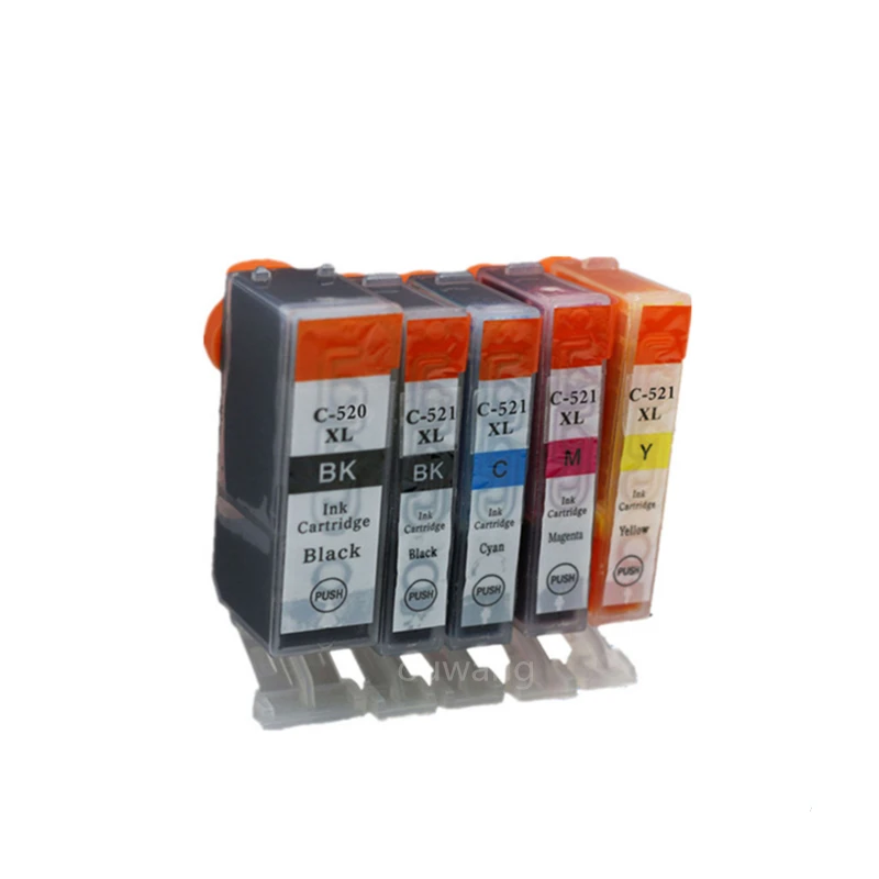 5 шт. PGI 520BK CLI 521 BK C M Y цветных чернильных картриджей для принтера canon PIXMA
