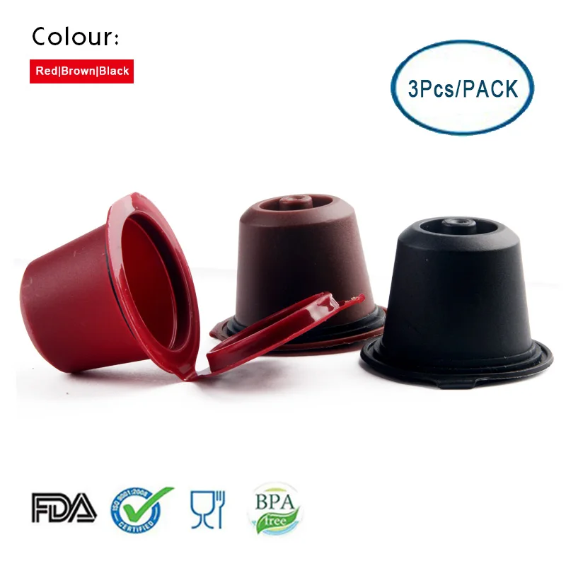 3colour 3 шт./упак. с фильтром для кофемашины Nespresso Кофе капсула многоразового многоразовые кафе стручки Пластик фильтр для исходной линии с фильтром для кофемашины Nespresso машина Кофе посуда - Цвет: 3colour