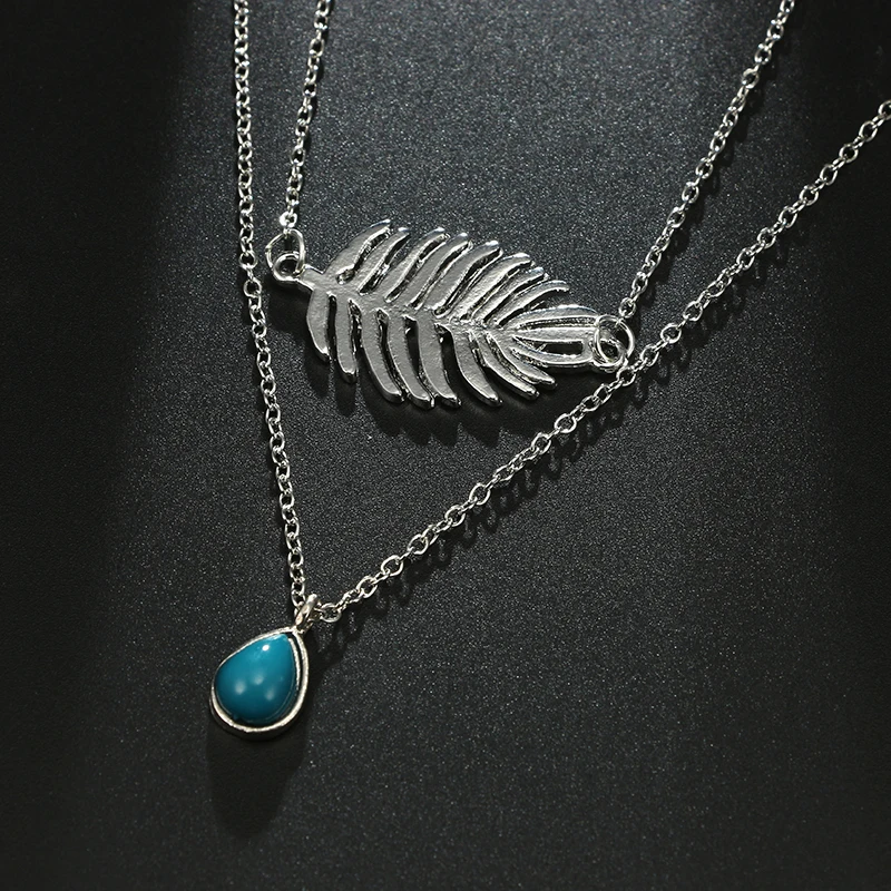 Женское ожерелье с подвеской в виде листа | Украшения и аксессуары