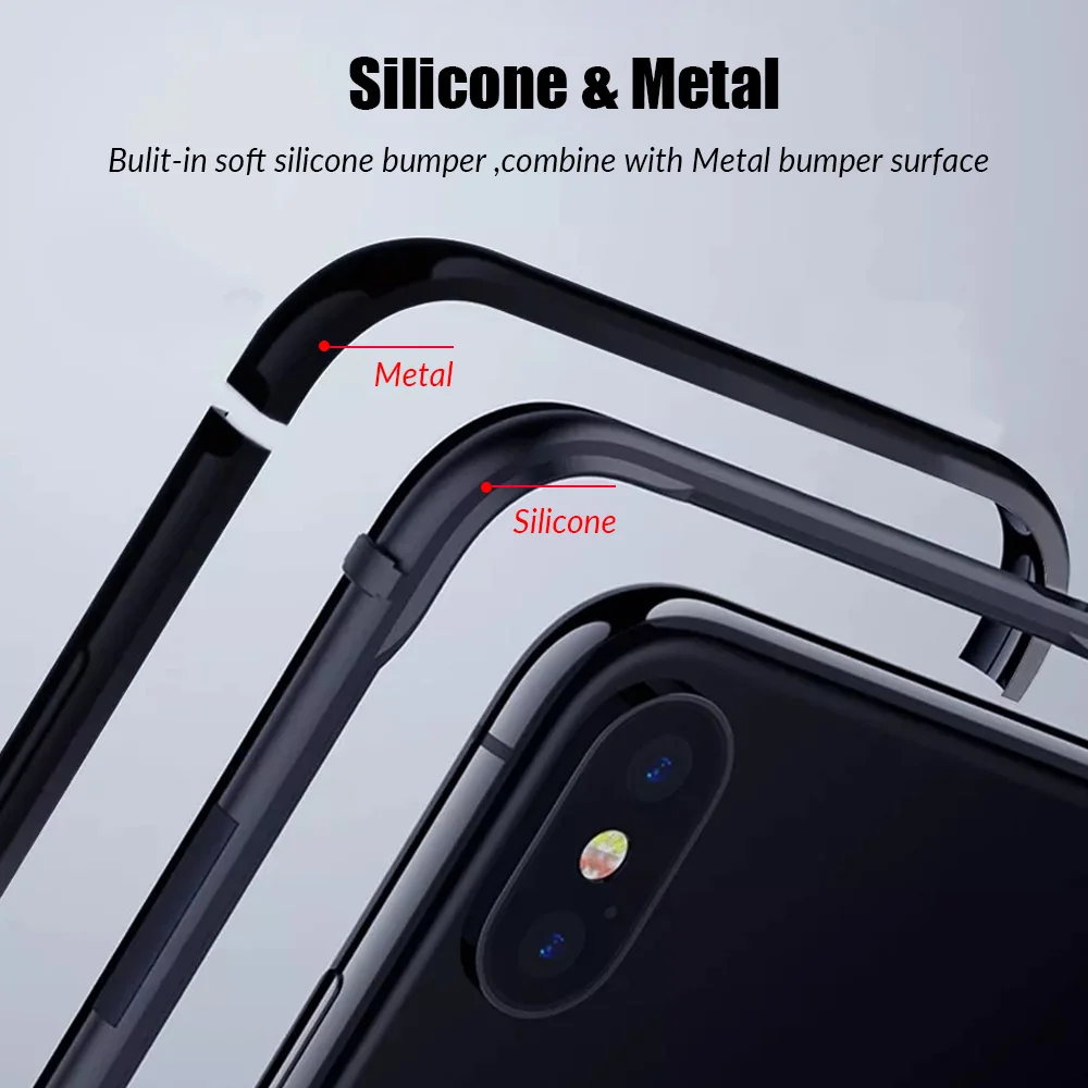 Роскошный металлический бампер для iPhone X XR XS 11 Pro Max алюминиевый ультратонкие