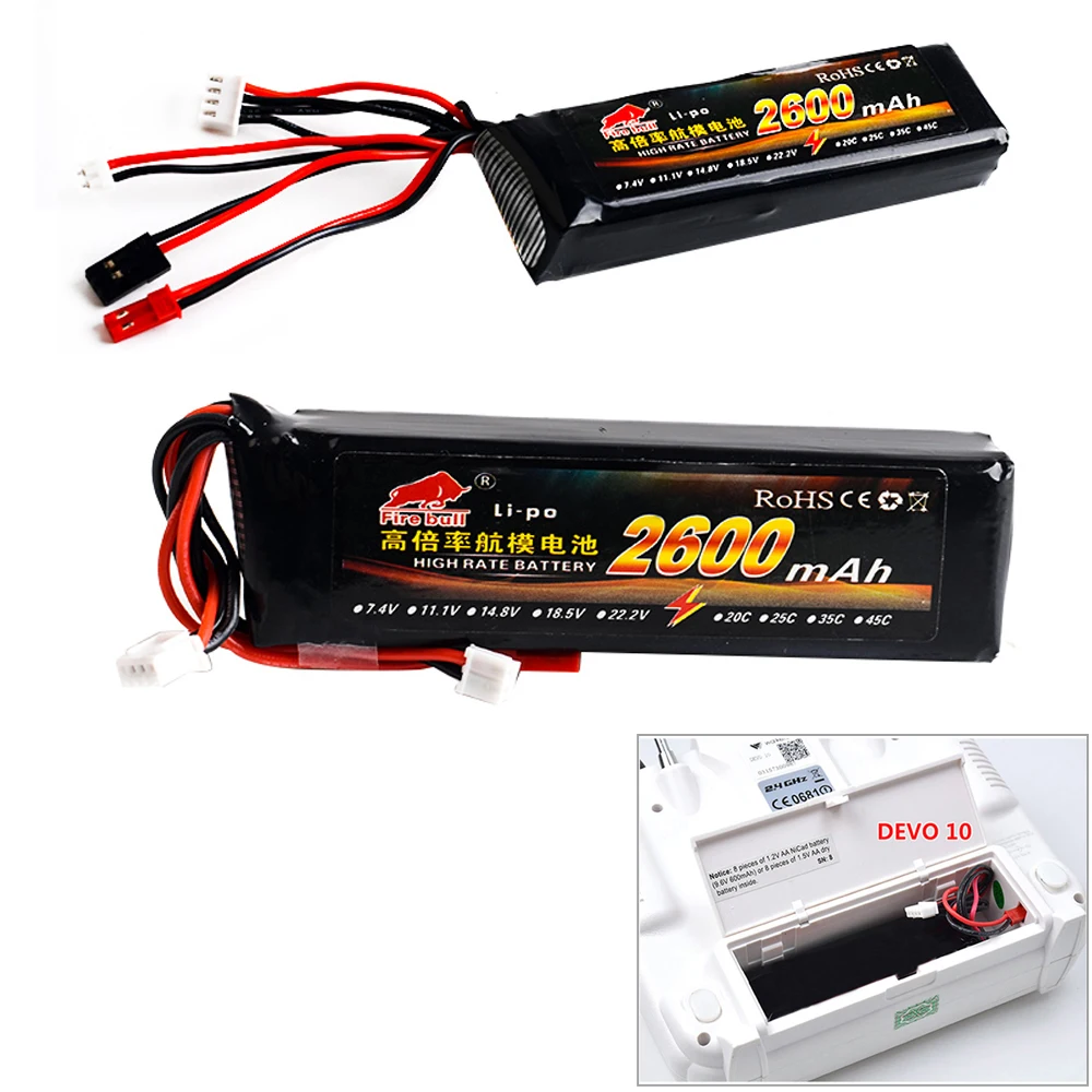 RC 11 1 V 2600mAh 8C 3S Li Poly батарея для Walkera DEVO 7 10 DEVO12E F12E WFLY9 RadioLink AT9 AT10 передатчик|rc