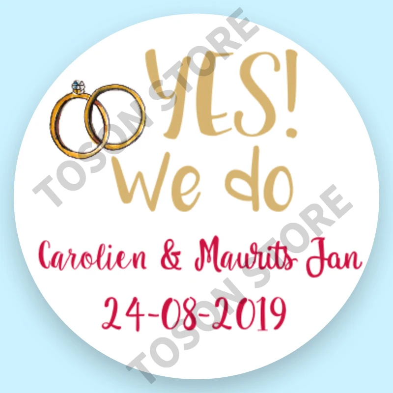 100, Silver laser Customized text logo, Wedding Stickers, Invitations Seals, Candy Favors Gift Boxes Labels, On White Adhesive